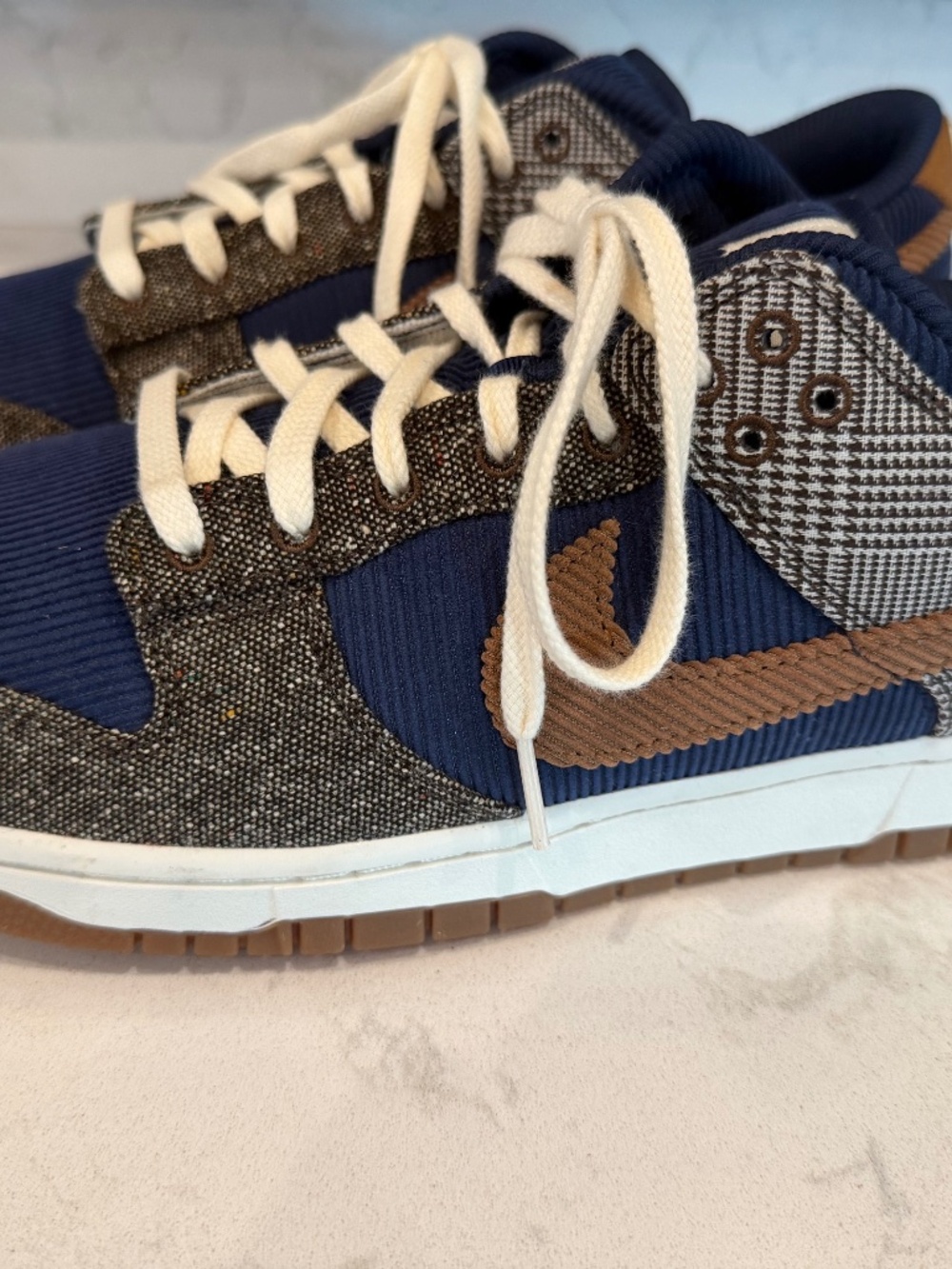 Nike Dunk Low Tweed Midnight Navy Corduroy - Mens 12 - EUC